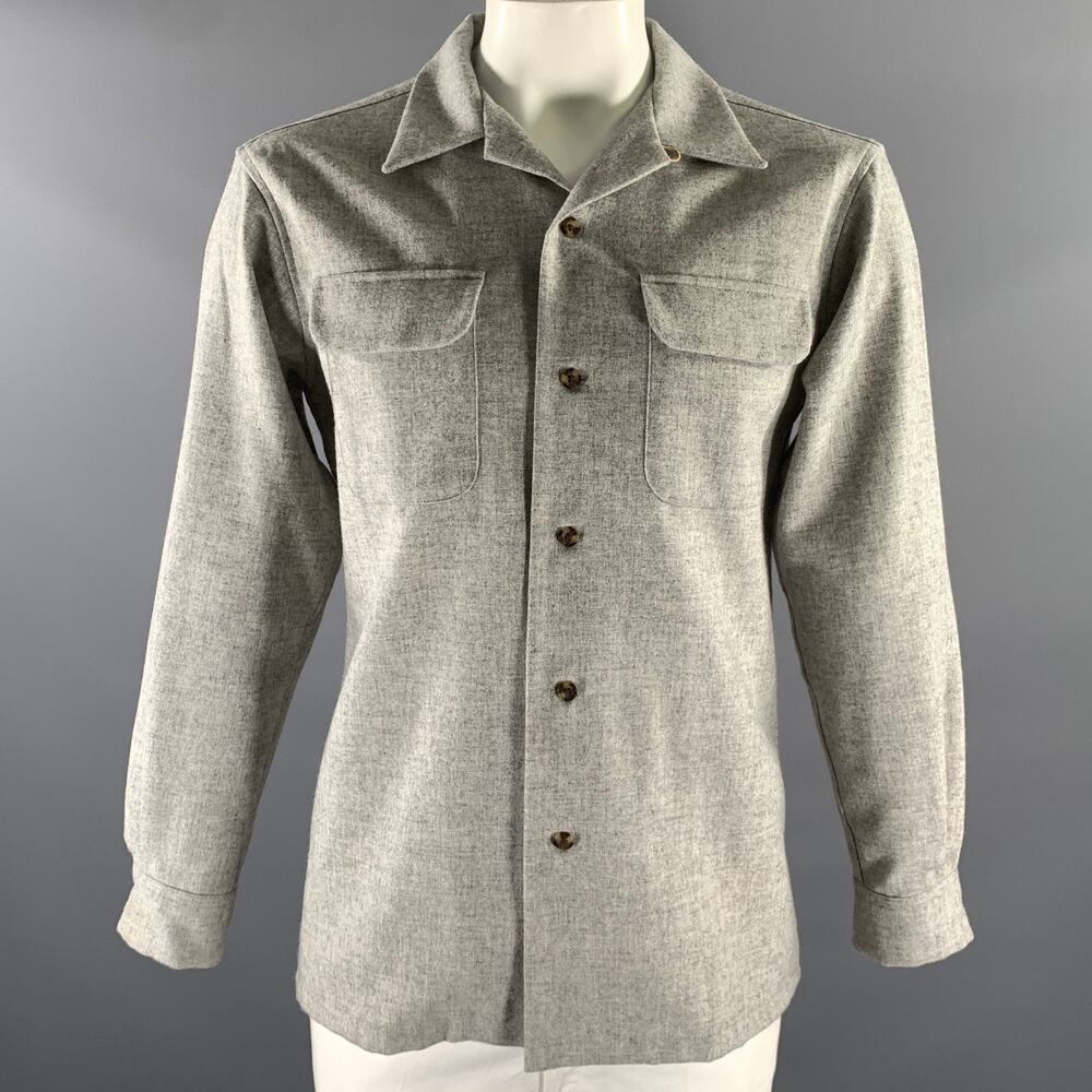 PENDLETON Size M Grey Heather Wool Long Sleeve Shirt